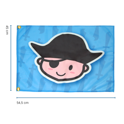 Piratenflagge (mit System) für Kinder auf dem Spielplatz blau