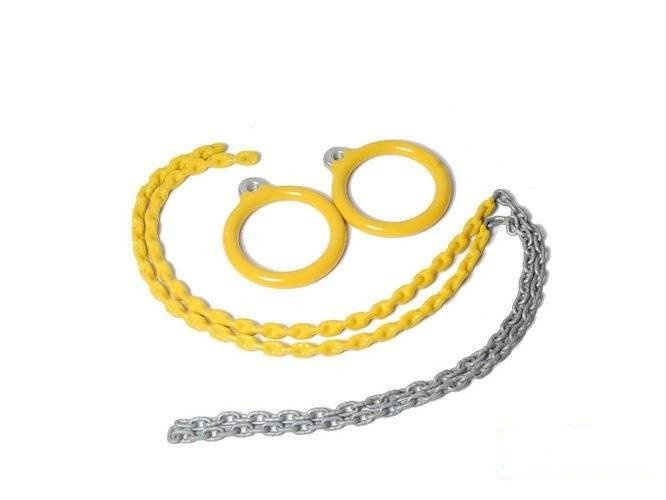 Turnringe aus Aluminium mit Kette