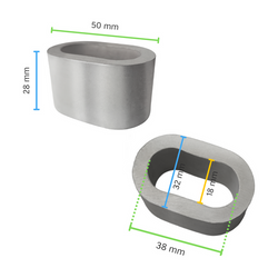 Aluminiumring oval 28 mm 18EK