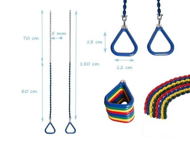 Turnringe aus Aluminium mit Kette