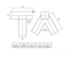 2 x Balkenverbinder 90x90 mm, 90°