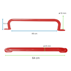 Metallgriff 550 mm EN1176
