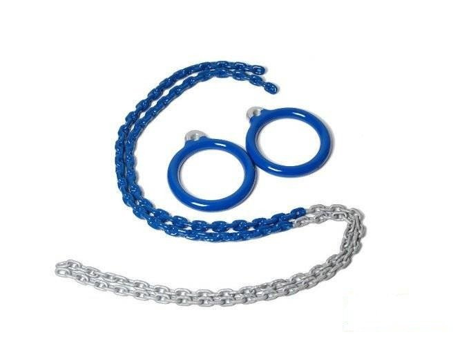 Turnringe aus Aluminium mit Kette