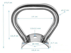Griff für Wippe für Rundholz 120mm und 140 mm, Edelstahl