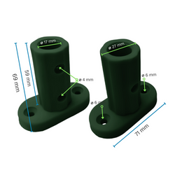 Sockel zur Befestigung von 16 mm ECO verstärktem Kabel am Boden