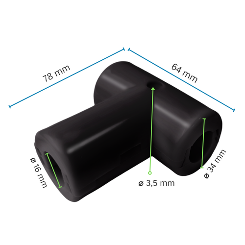 T-Verbinder für Ø16 mm verstärktes Kabel