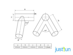 2 x Balkenanschluss Ø100 mm, 100°