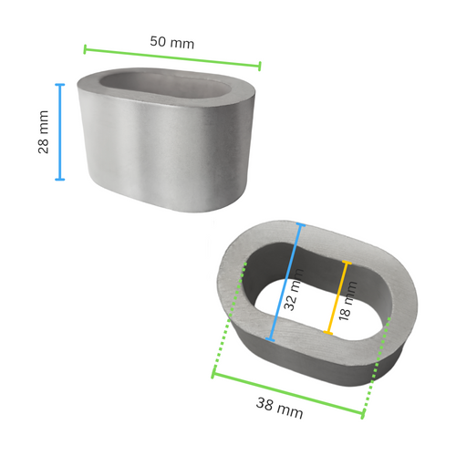 Aluminiumring oval 28 mm 18EK