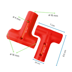 Kunststoffverbindung T Basic  für Herkules-Seil 16 mm 
