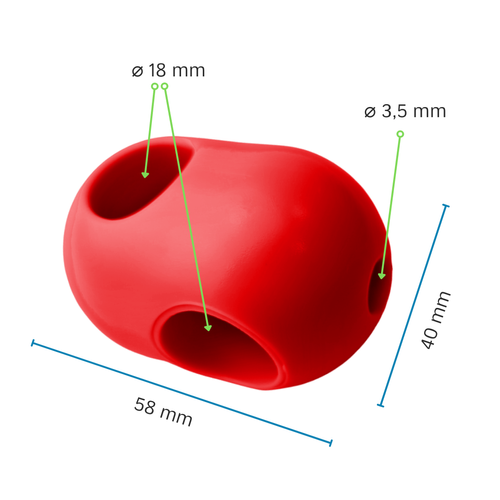 Einteiliger Kreuzverbinder für verstärkte Kabel ø18mm