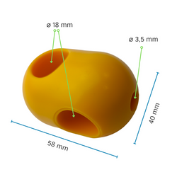 Einteiliger Kreuzverbinder für verstärkte Kabel ø18mm