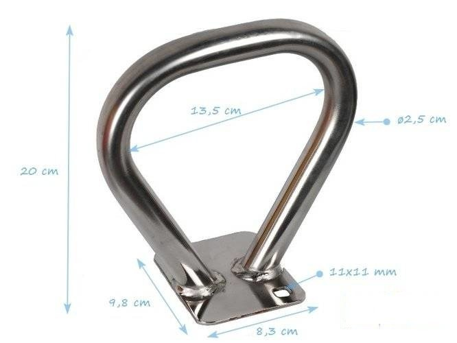 Griff für Wippe für Kantholz, Edelstahl