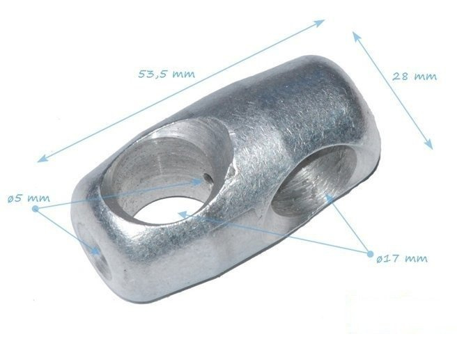 Aluminiumkreuzverbindung ø 16 mm für Herkules-Seil