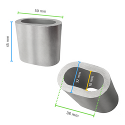 Ovaler Aluminiumring 45 mm 18E