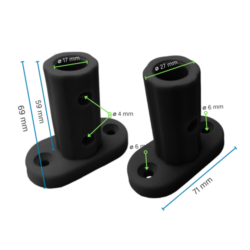 Sockel für die Verankerung des 16 mm ECO verstärkten Kabels im Boden