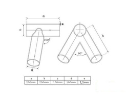 2 x Balkenanschluss Ø100 mm, 100°