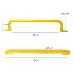 Metallgriff 550 mm EN1176