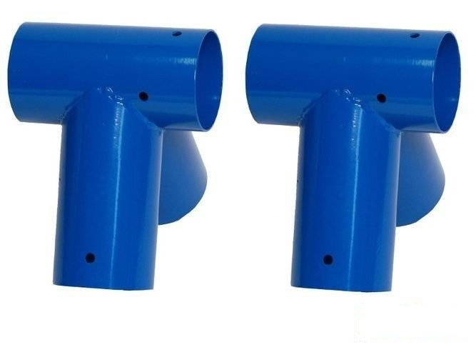 2 x Trägeranschluss Ø100 mm, 90°