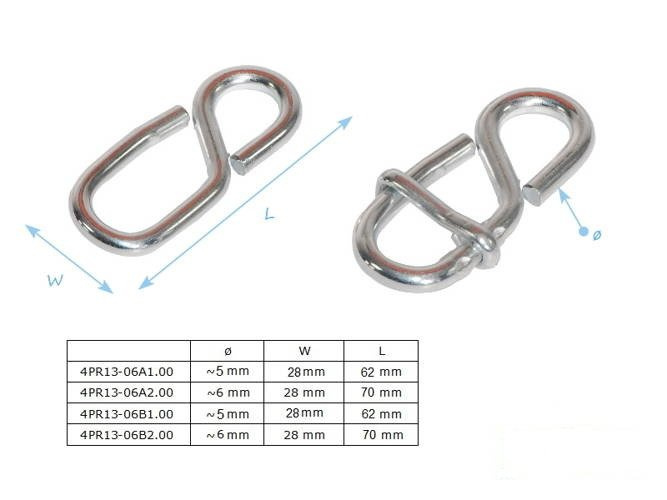 Acht für Seil mit Schranke 5x60 mm